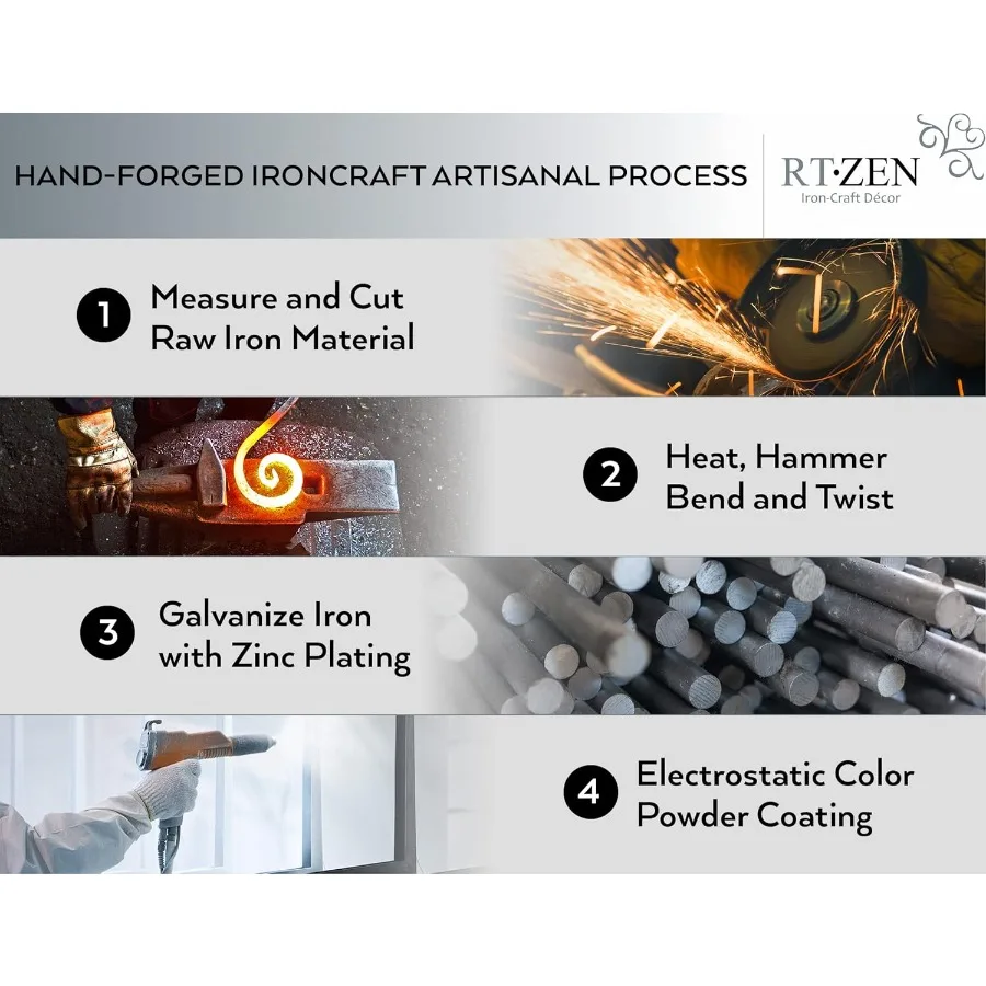 أربطة ستائر معدنية مزخرفة لغرفة المعيشة وغرفة النوم على طراز المزرعة مع ستائر من الحديد المطاوع باللون الأسود الكلاسيكي