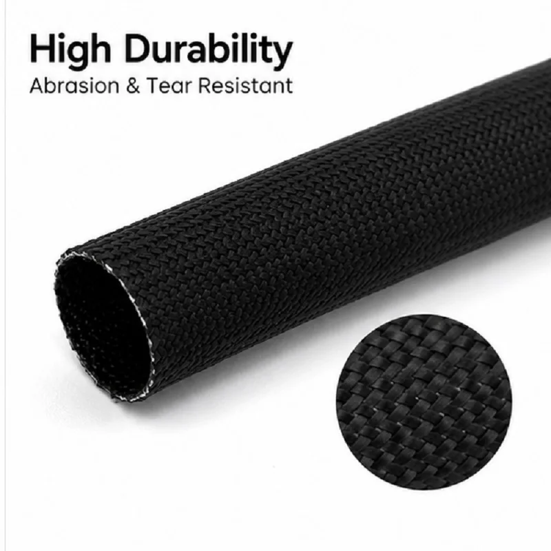 2/5/10/20M Fiberglass Wire Cable Sleeve ID 1~ 20mm Insulation High Temp 200°C Flexible Braided Tubing