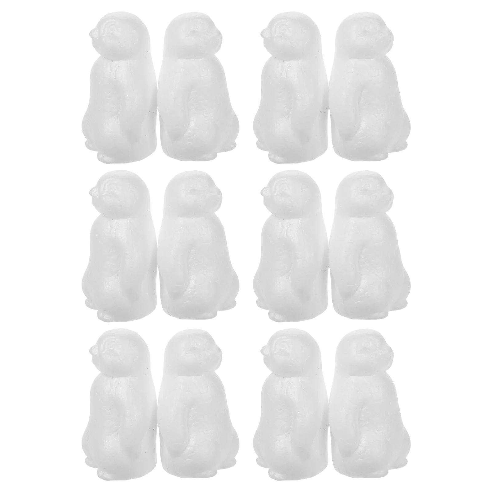 20 Stück Schaumstoff-Pinguin-DIY-Set, unvollendete leere Handwerksskulptur für Kinder, Malerei, Dekor, Aktivitätsset, Mini-Tierfiguren, weiß