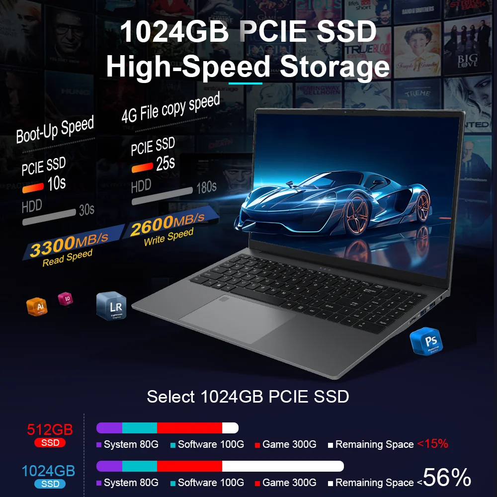 لاب توب نينكير A15 بلس ايه ام دي رايزن ™   7 5825U 15.6 "IPS FHD Notebook 32G DDR4 1TB SSD Windows 11 Wifi 6 كمبيوتر محمول للألعاب