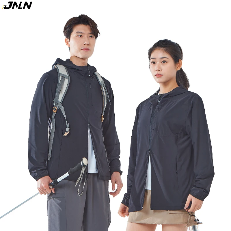 

JNLN Unisex Waterproof Hiking Jackets Sun Protective Trekking Mountaineering Men Women Windbreaker Quick Dry Stretch Rain Coat