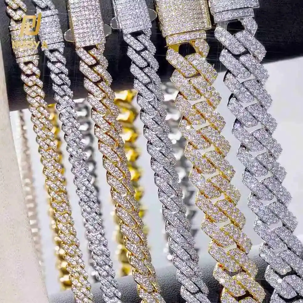 

NUOYA Wholesale 6MM Gold Cuban Link Chain for Men Hip Hop Iced Out Diamond Cuban Necklace Women Fine Jewelry