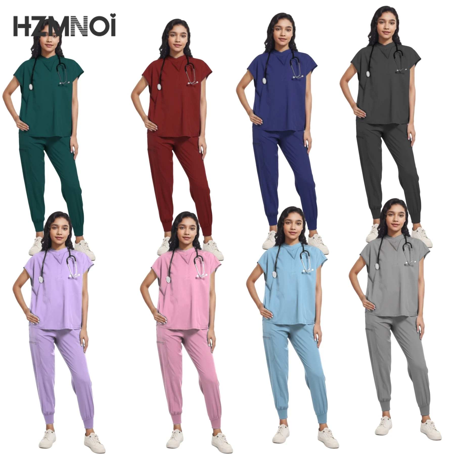 

Scrub Sets Nurse Surgical Uniform Women Summer Slim Comfortable Oral Doctor Work Wear Short Sleeve Sets Operating Room Clothes