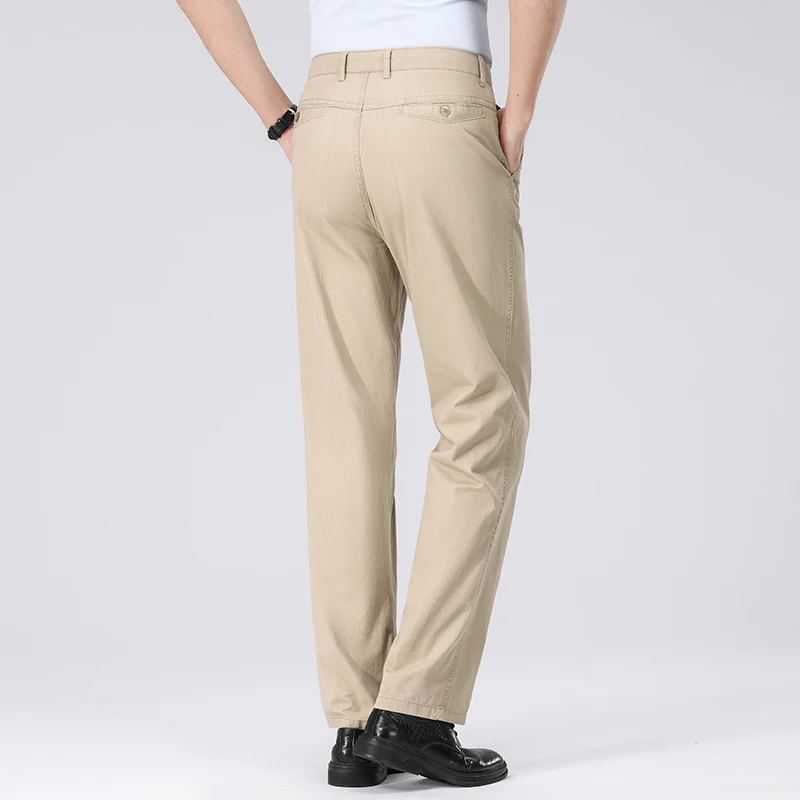 Premium Baumwoll-Bürohosen für Herren Bügelfrei Pflegeleichter Stoff Gürtelkompatibles Design Tägliche Casual-Event Lange Hosen – Detail 17
