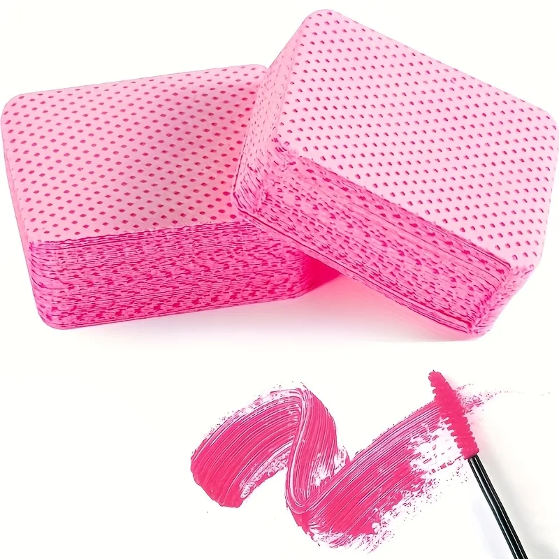 100 ピース/パック糸くずの出ないまつげ接着剤ワイプ紙ジェルポリッシュリムーバーきれいな月の接着剤ボトル綿パッド美容クリーニングツール 6