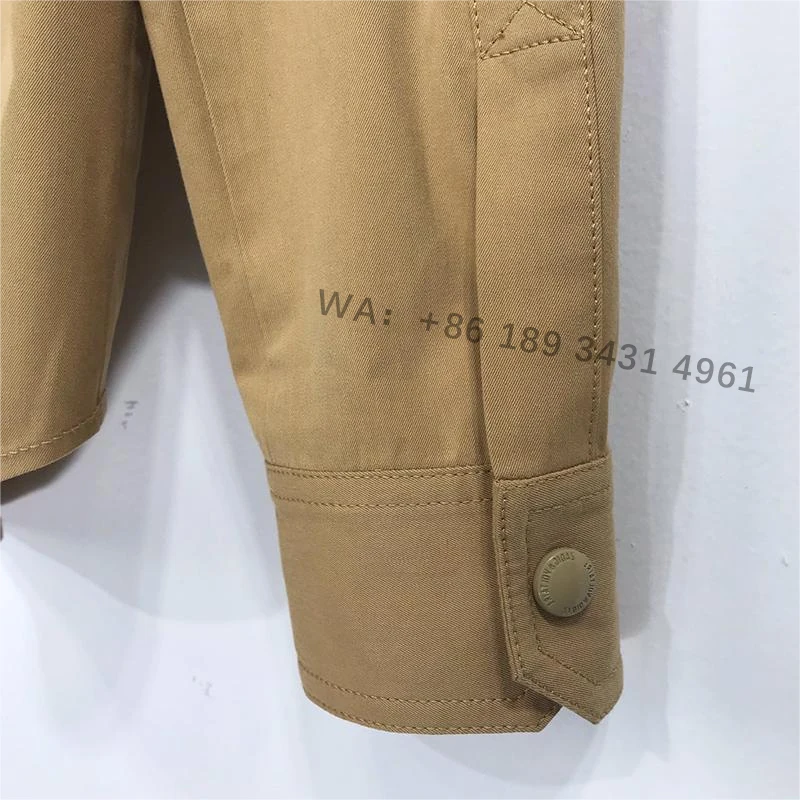 Zadig Fashion Jacket Female Cotton Turndown Collar Khaki Denim Jacket Women Long Sleeve Casual Letter Embroidery Jacket Coats