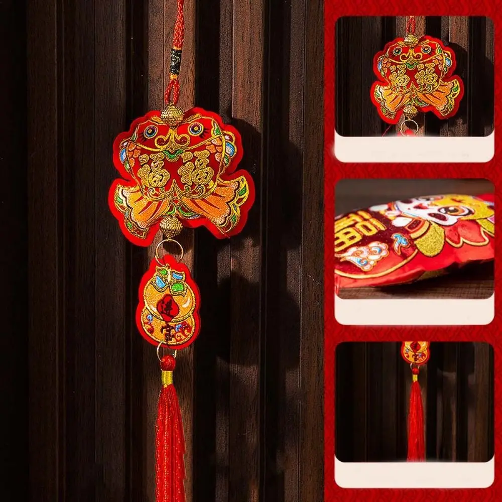 المعلقات السنة الصينية التقليدية الجديدة النمط الصيني التطريز ثعبان الرياح الدقات مع شرابة حسن الحظ الصينية محظوظ زخرفة #4