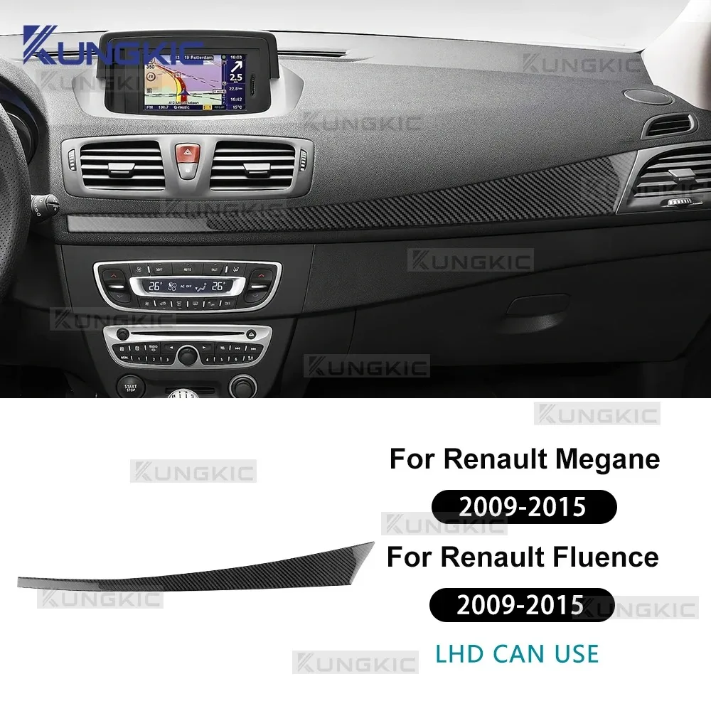 For Renault Megane 3 RS 2009 2010 2011 2012 2013 2014 2015 Car Below Dashboard Air Vent Real Soft Carbon Fiber Interior Sticker