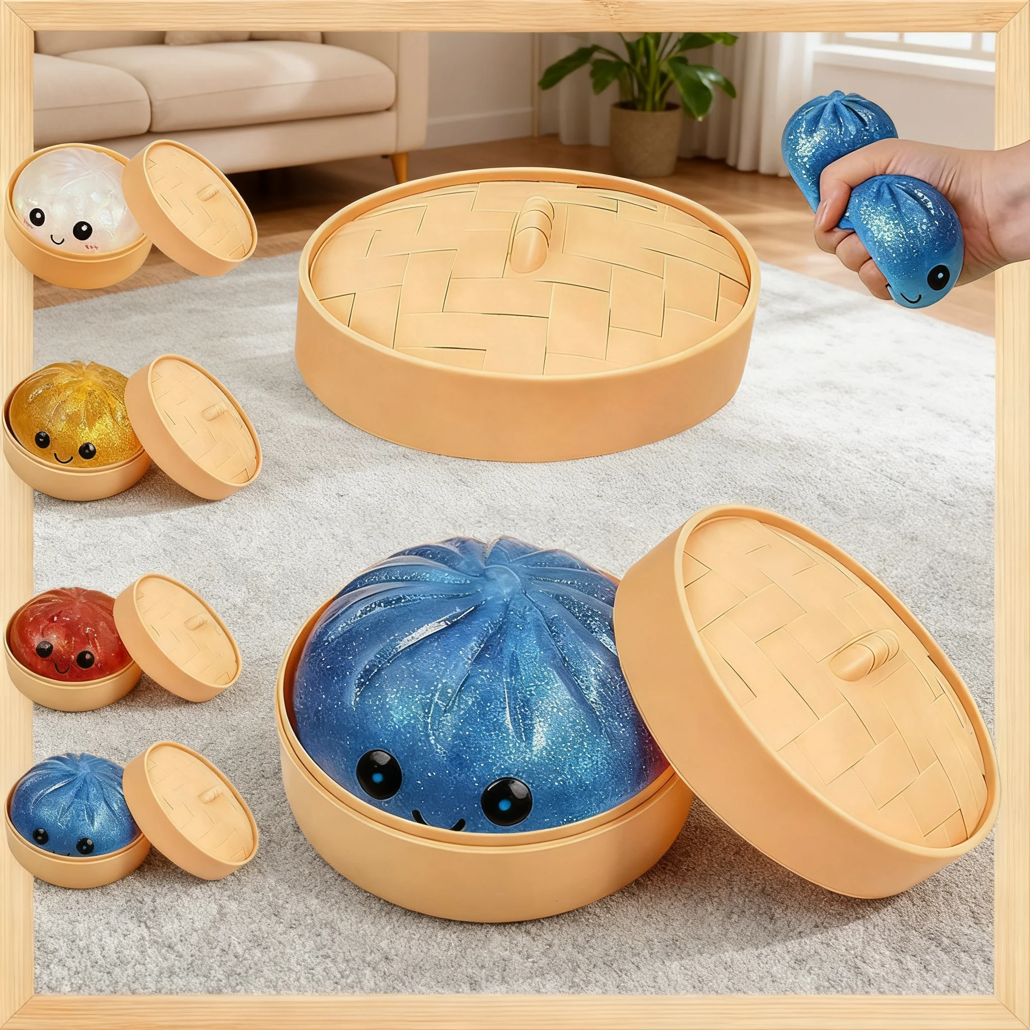1/2/3/4pcs Random Color Blind box Colorful Simulated Dumpling Squishy Relaxing Relieve Anxiety Antistress Enhance Happiness toy