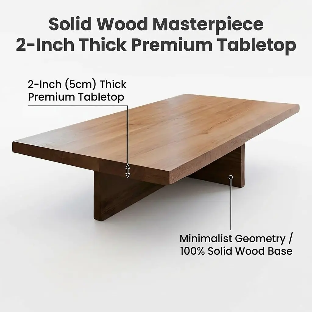 Solid Wood Farmhouse Coffee Table 3