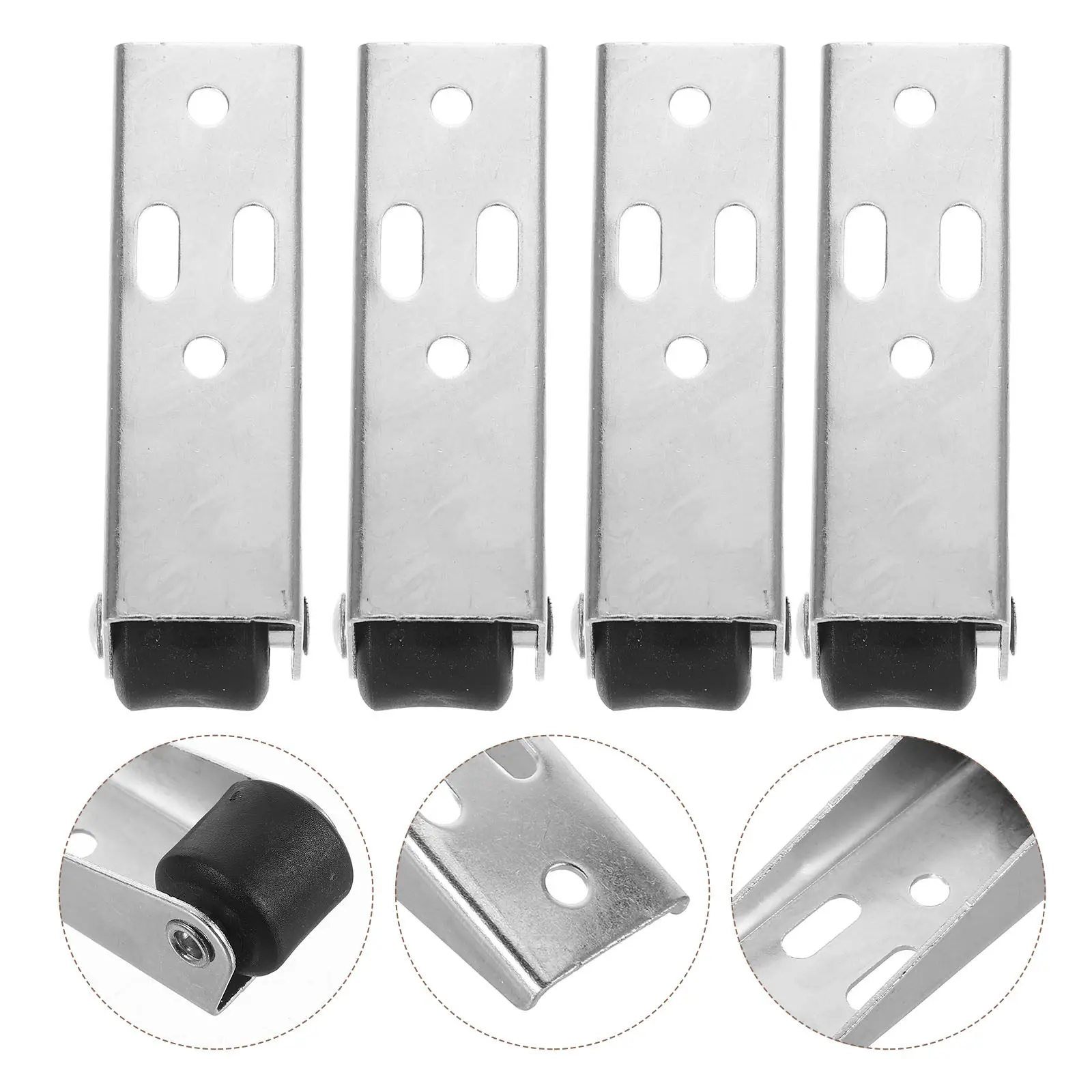 4Pcs Heavy Duty Furniture Side Mount Casters Non Slip Wheels for Coffee Table Sofa Cabinet Legs Sagging Repair