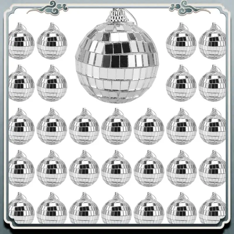 Durável 30 pçs bolas de espelho de discoteca 2 polegadas bola de espelho reflexivo pendurado bola para festa de árvore de natal decorações para casa