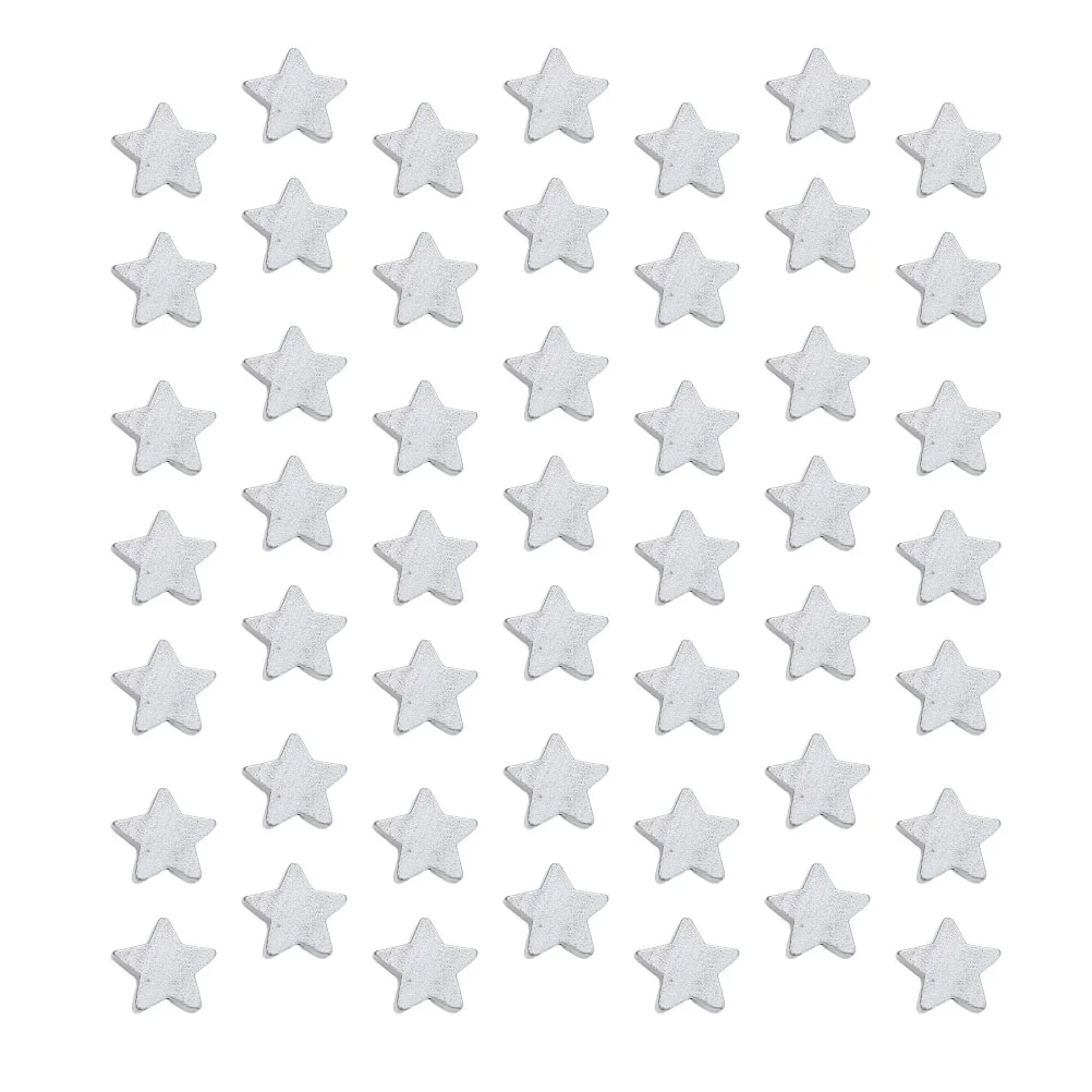 100 Pcs DIY Pentagram Wood Piece Star Disc Educational Playthings Learning Tools Pupils Mathematics Teaching Props with Hole for