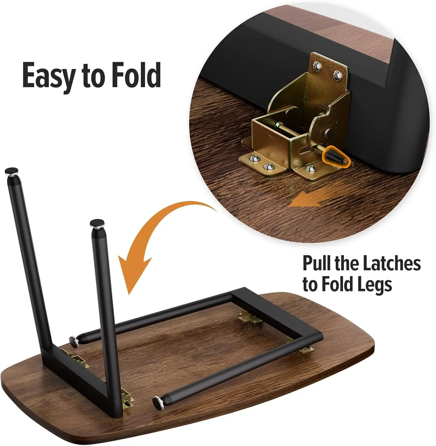 طاولات المقهى طاولة قهوة ريفية قابلة للطي لغرفة المعيشة على طراز المزرعة لتوفير المساحة طاولة صغيرة #4