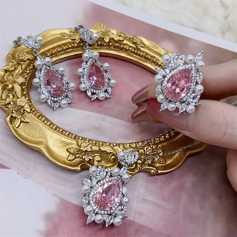 luxuoso-e-requintado-conjuntos-de-joias-de-pedras-preciosas-rosa-romantico-prata-925-cheio-de-diamante-gota-perola-colar-brincos-anel