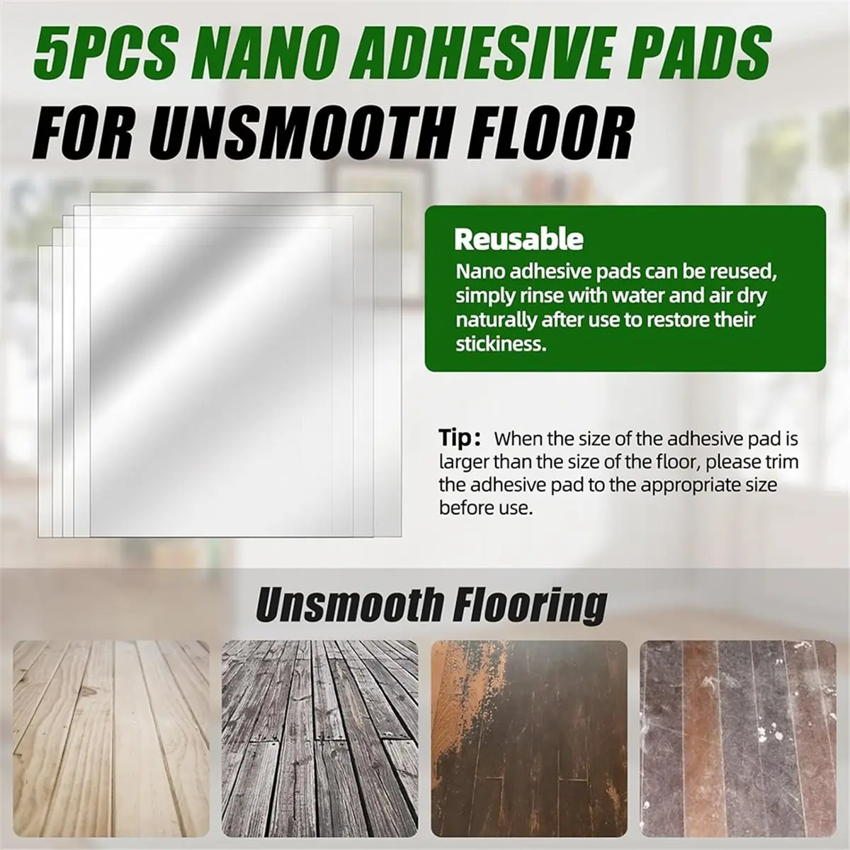 Heavy Duty Floor Interval Fixer Tool with Nano Gel Adhesive Pad,Strong Suction Cup Plank Puller for Wood Laminate Floors