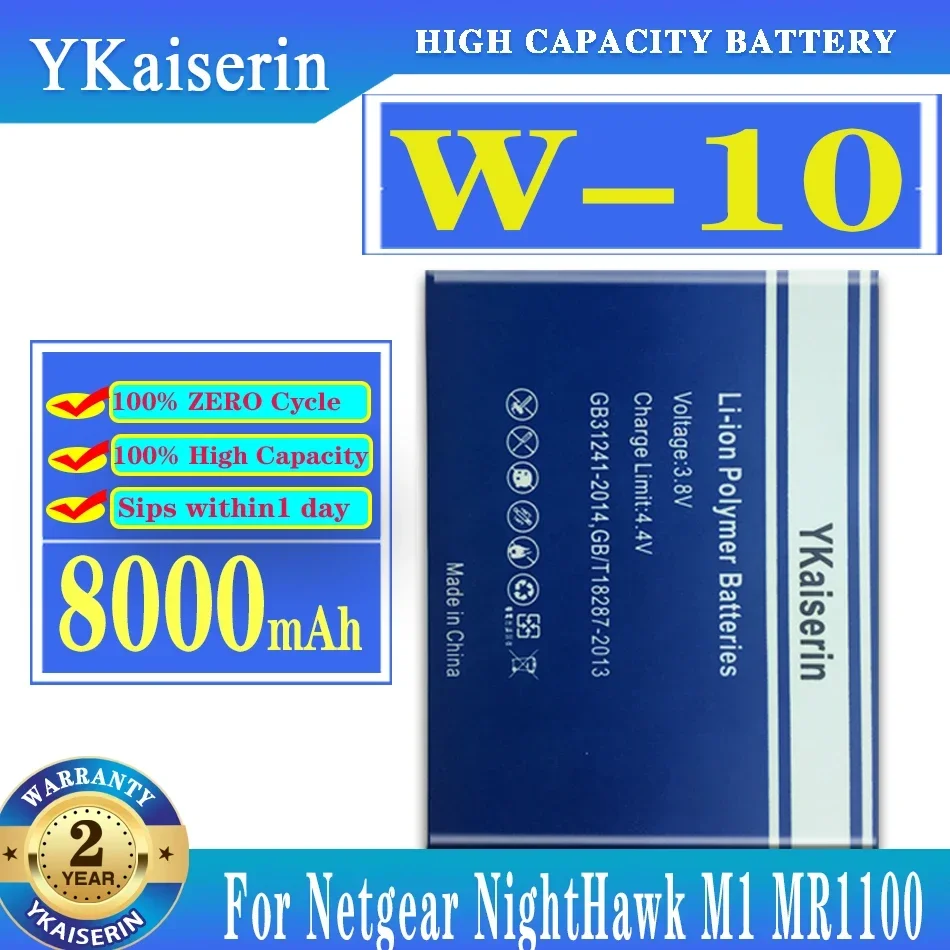 

Сменный аккумулятор YKaiserin W-10 8000 мАч для NETGEAR NightHawk M1 MR1100 W10, новый аккумулятор + трек-код