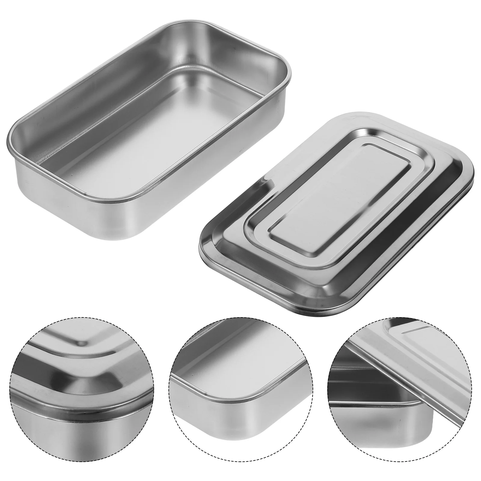 

Pouches Beauty Square Plate Stainless Steel Tool Board Tray for Nail Tools