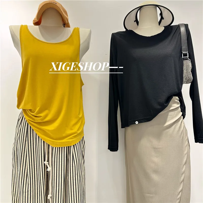 Spicy Girl Pure Desire Cross Back Modal Strap Vest Loose Sexy Sleeveless Top Women Summer Commute Style Korean Loose Fit