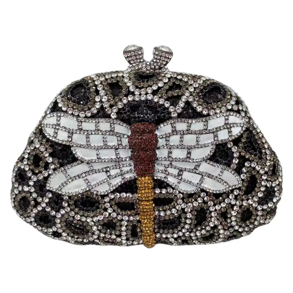 

Dragonfly Handmade Diamond Dinner Bag Banquet Rhinestone Handheld Women's Dragonfly Bag Borse Lusso Firmate Bolsos De Lujo Mujer