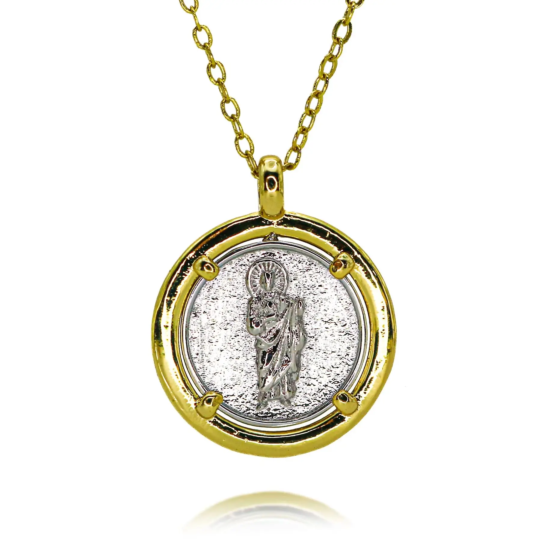 Gold Plated St. Jude Charms for Necklace DIY Jewelry Making Silvery San Judas Pendant Catholic Religious Jewelry Gifts Wholesale