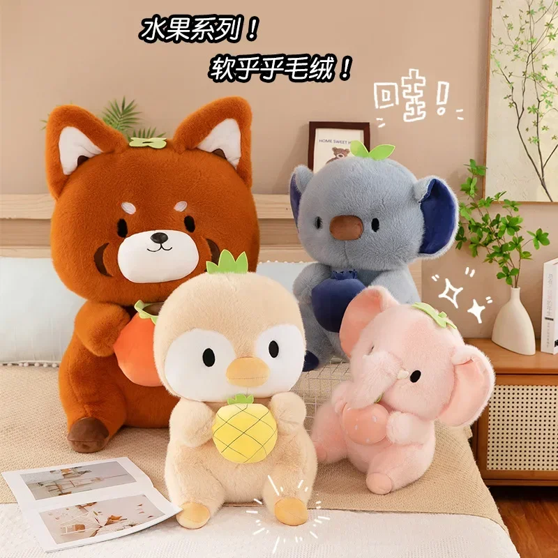 

New 30/54cm Fruit Mobilization Animal Series Little Panda Cute Cute Cartoon Doll Plush Toy Pillow Ornament Children's Plush Toy