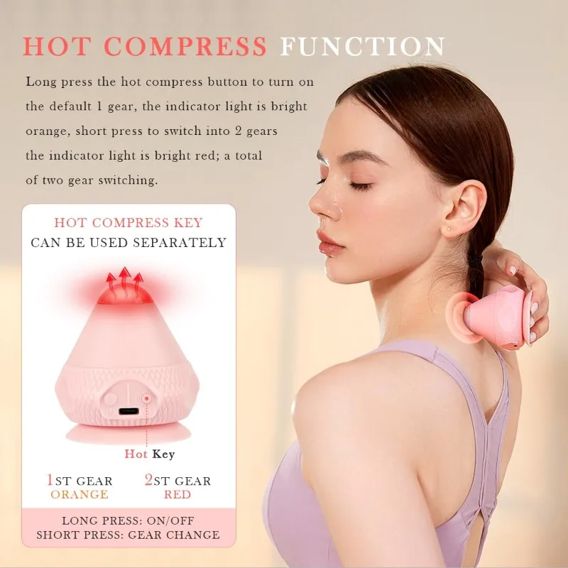 A38T-Vibration Massage Electronic Fascia Ball-Heat Therapy& Multi-Color Design For Foot, Neck, Waist& More