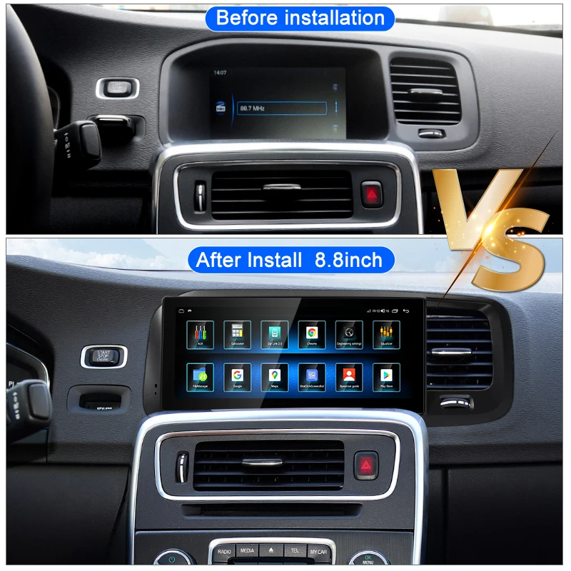 Adatto per Volvo S60 V60 8.8 pollici 2011-2017 autoradio lettore Video multimediale Android 12 navigazione GPS DSP Carplay 4G Wi Fi