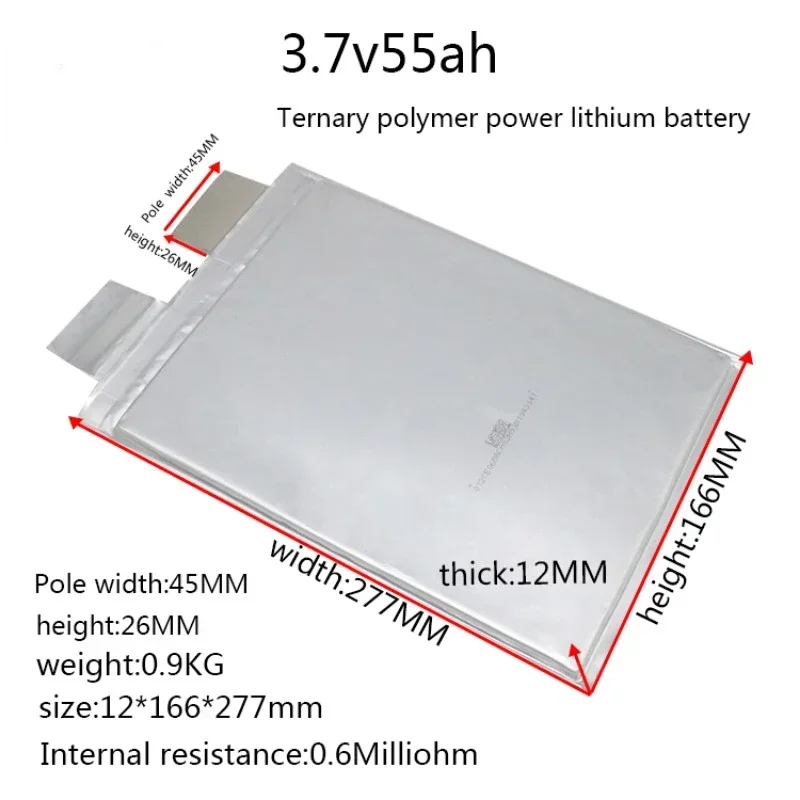 For lifepo4 pouch cells 38ah 46ah 50ah 63ah 68ah 72ah 78ah 3.7v lipo lithium polymer battery