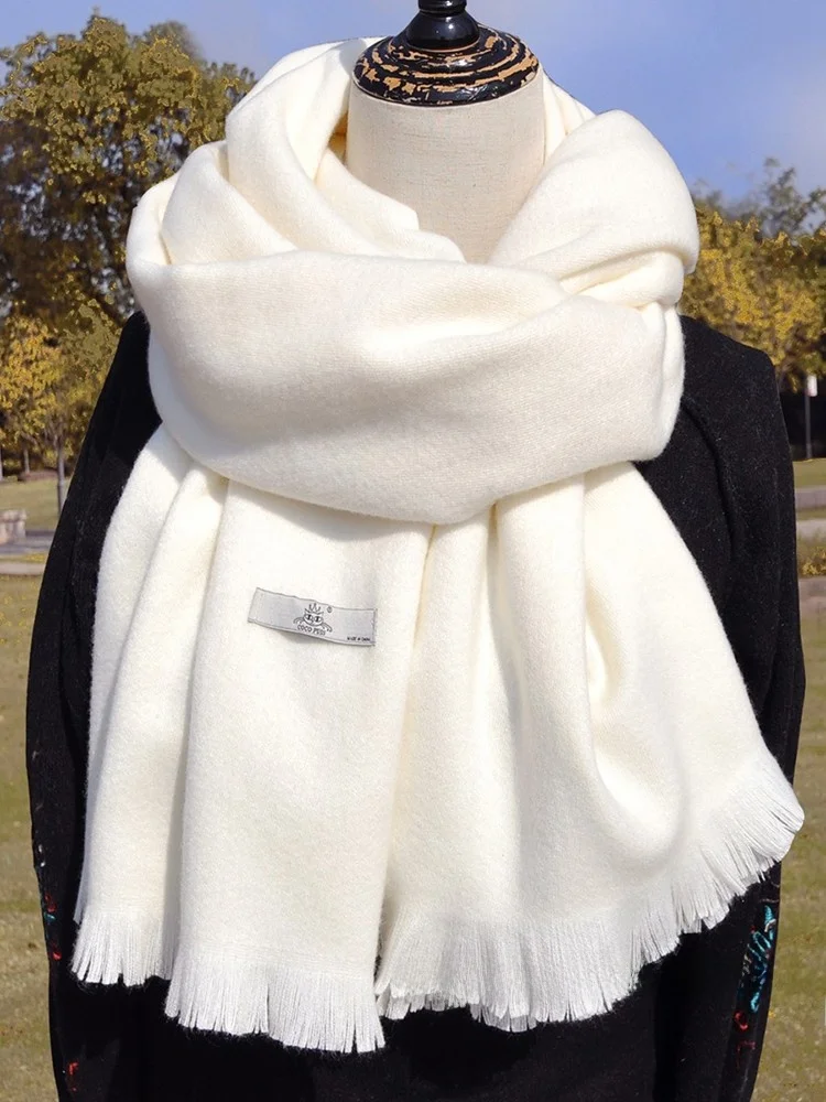 thickened-women's-scarf-neck-protection-warm-pure-color-versatile-winter-long-rectangle-shawl-fashionable-korean-style-scarf