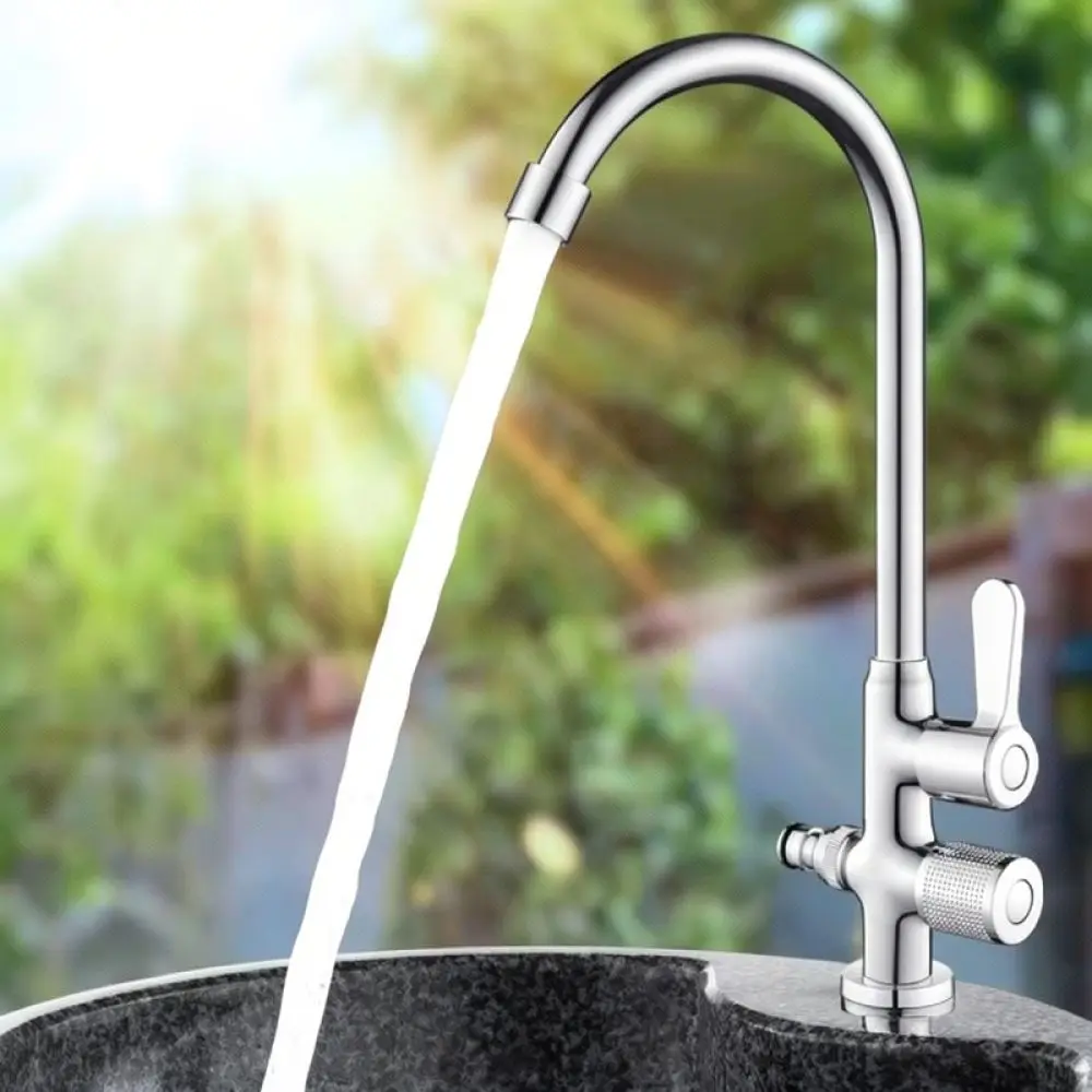Outdoor Faucet Two Way Garden Water Tap Extended Thread Heavy Duty For Mubin Patio Balcony Basin Irrigation Equipment
