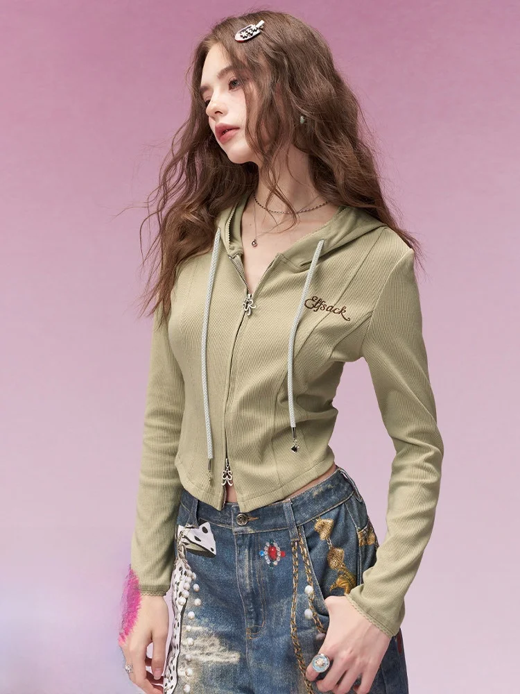 

Slim Fit Long Sve aron Par Knitted Hat T-irt Elastic Fiber Cotton Blend Spring Casual Sle Women's Top