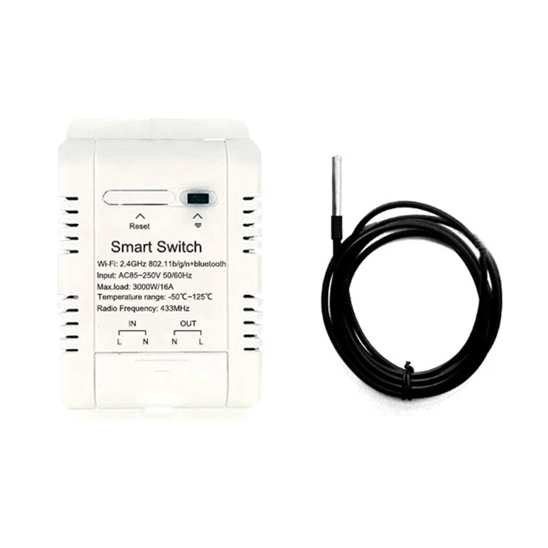 สําหรับ Tuya Zigbee Smart Switch 20A 3000W อุณหภูมิแบบเรียลไทม์และความชื้นการตรวจสอบเทอร์โม