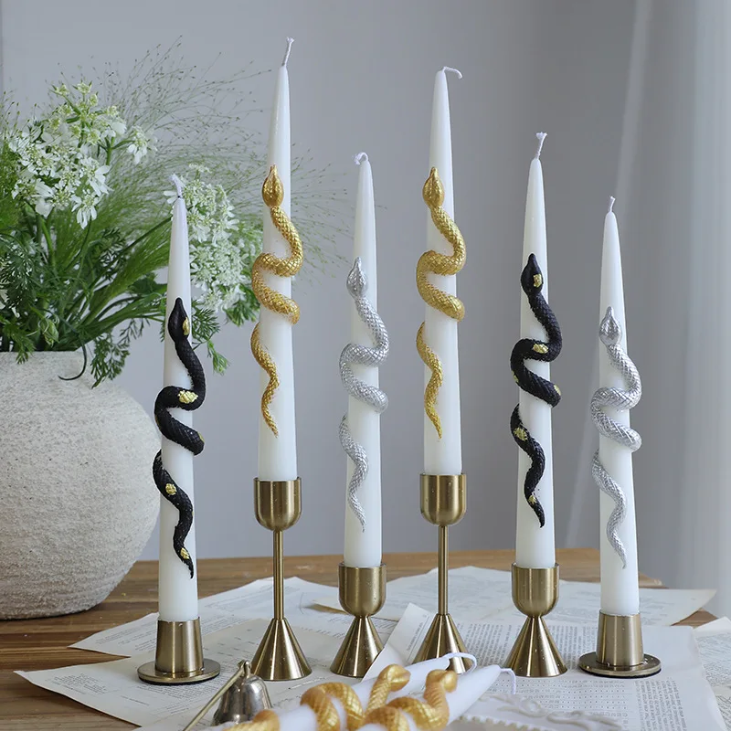 Scented Candle 2-pack 25CM Party Decoration Snake Shaped Long Candle Smoke-free Home Birthday