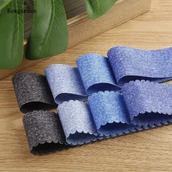 Kewgarden 데님 패브릭 리본, DIY 보우 헤어 액세서리, 바느질 재료 제작, 수제 테이프 공예, 10 야드, 1.5 인치, 38mm
