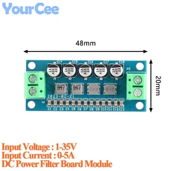 2pcs/1pc DC Power Filter Board Module Low Pass Stabilization Voltage Reducing Ripple 0-35V 0-5A Low-pass EMI Filter