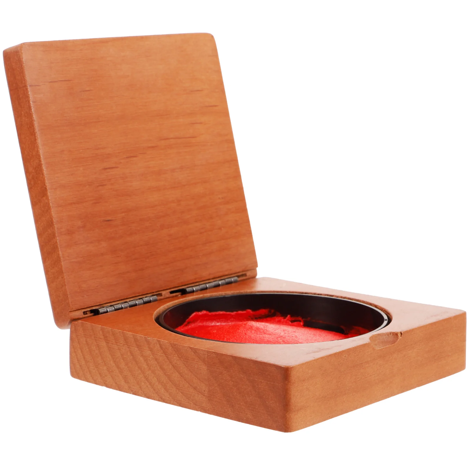 

Wooden Stamp Storage Case Portable Multipurpose Ink Pad Organizer Large Capacity Retro Inkpad Box Suitable for Office Travel