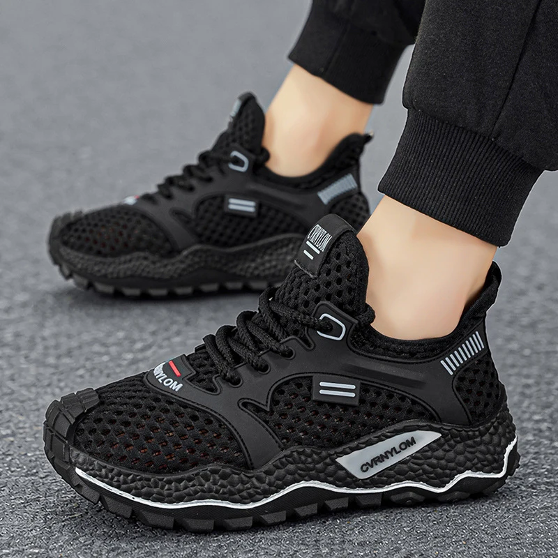 Men's sports shoes, summer breathable mesh shoes, soft soled non slip running shoes, casual versatile mesh outdoor running shoe