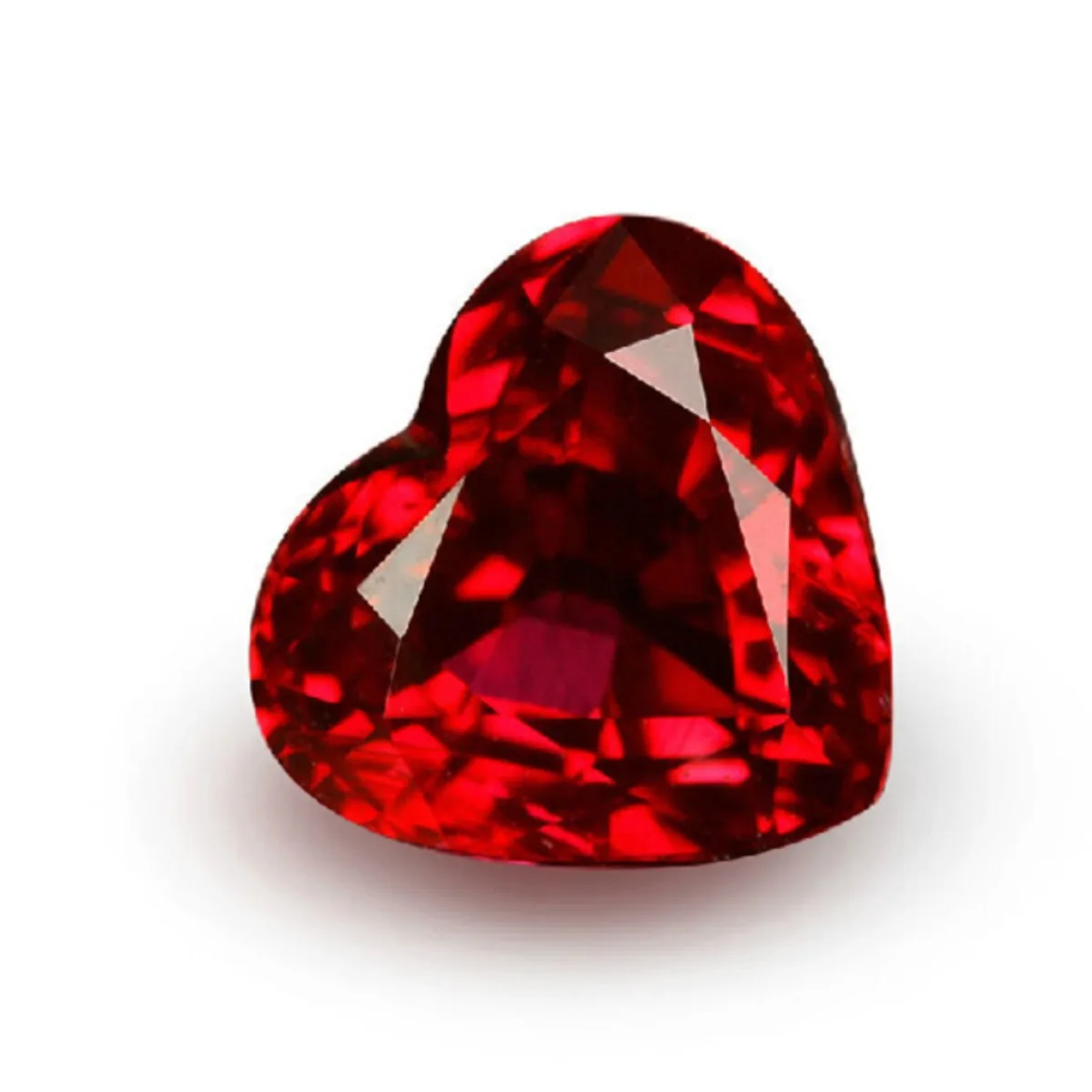 Heart Shape Faceted Gemstone Heart Shaped Cut Blood-red Ruby Multiple Sizes to Choose