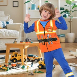 Boys Pajamas Set Toddler Construction Worker Costume Pyjamas Infant Halloween Sleepwear Kids Carnival New Year Clothing Pjs