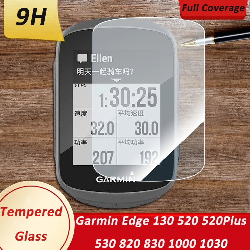 For Garmin Edge 130 520 Plus 530 820 830 1000 1030 Plus Full Cover Tempered Glass Screen Protector 9H Shockproof Protective Film