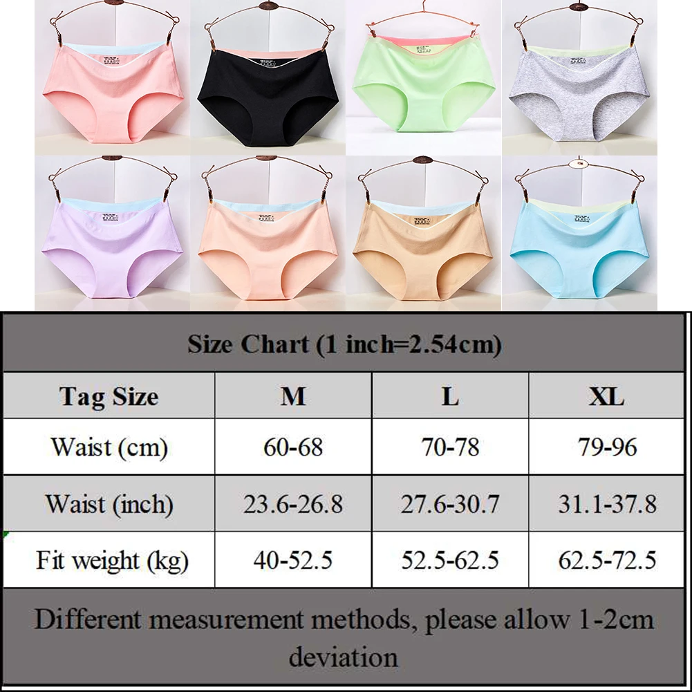 Women Brief Panty Cotton Seamless Color Underpant Sexy Lingerie Matching Mid-Rise Sexy Breathable Female