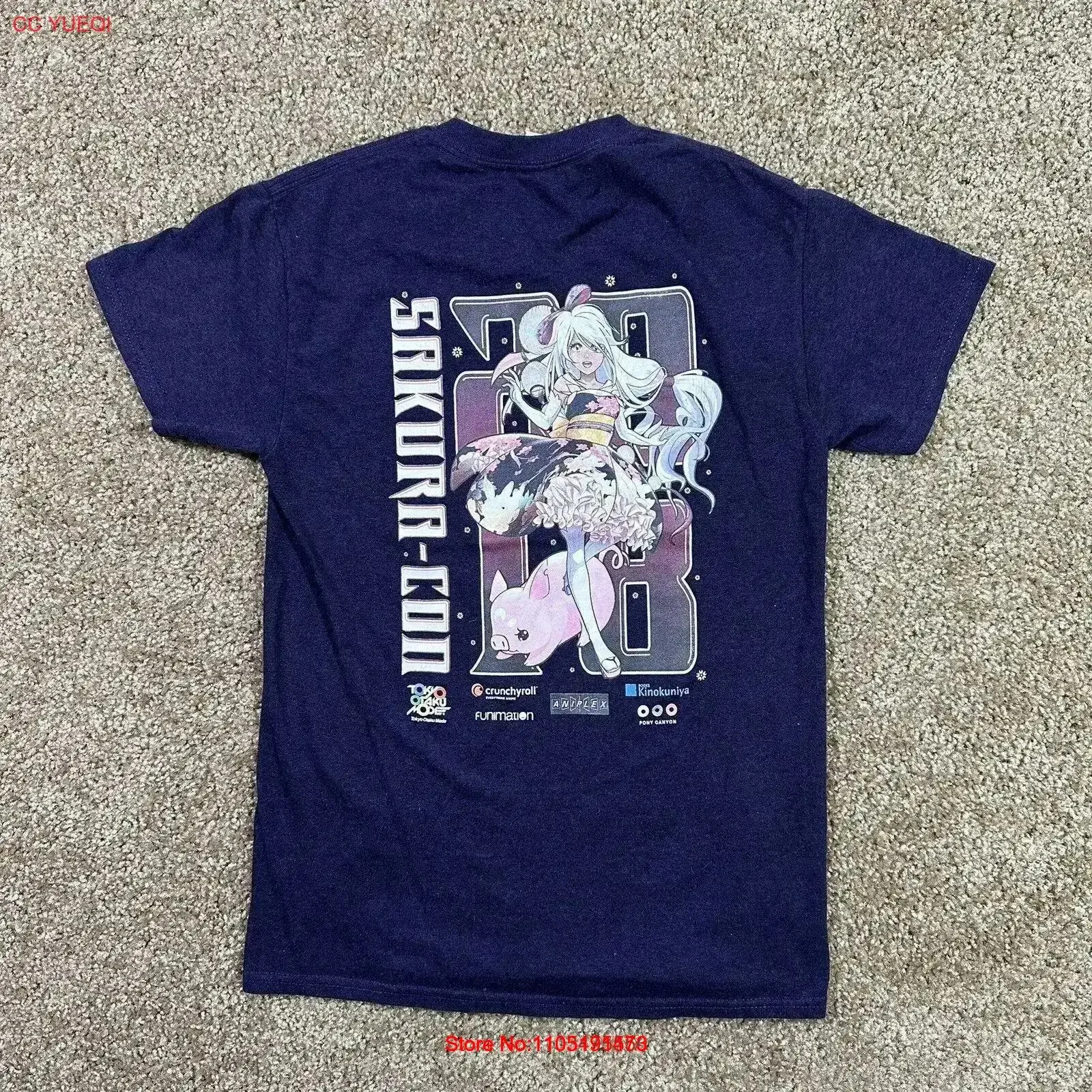 

Sakura Con/2018 аниме-конвенция, темно-фиолетовая мужская футболка, размер, маленькая винтажная стильная эластичная модная футболка с рисунком