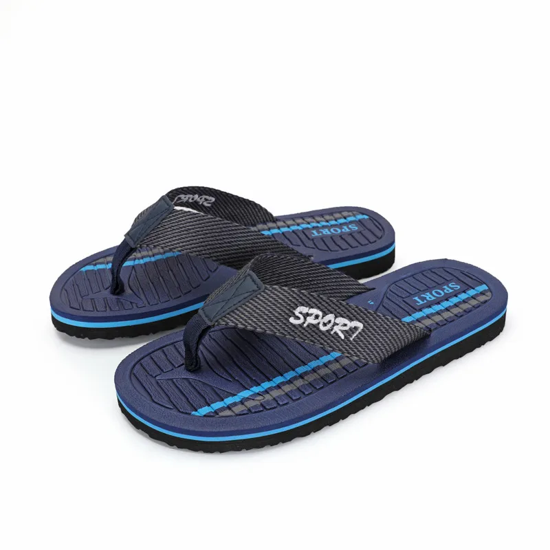 

Elegant Blue Men Slippers Plus Size 47 Lightweight Men Flips-flops Comfortable Anti-slip Men Outdoor Slippers Summer Flat Shoes