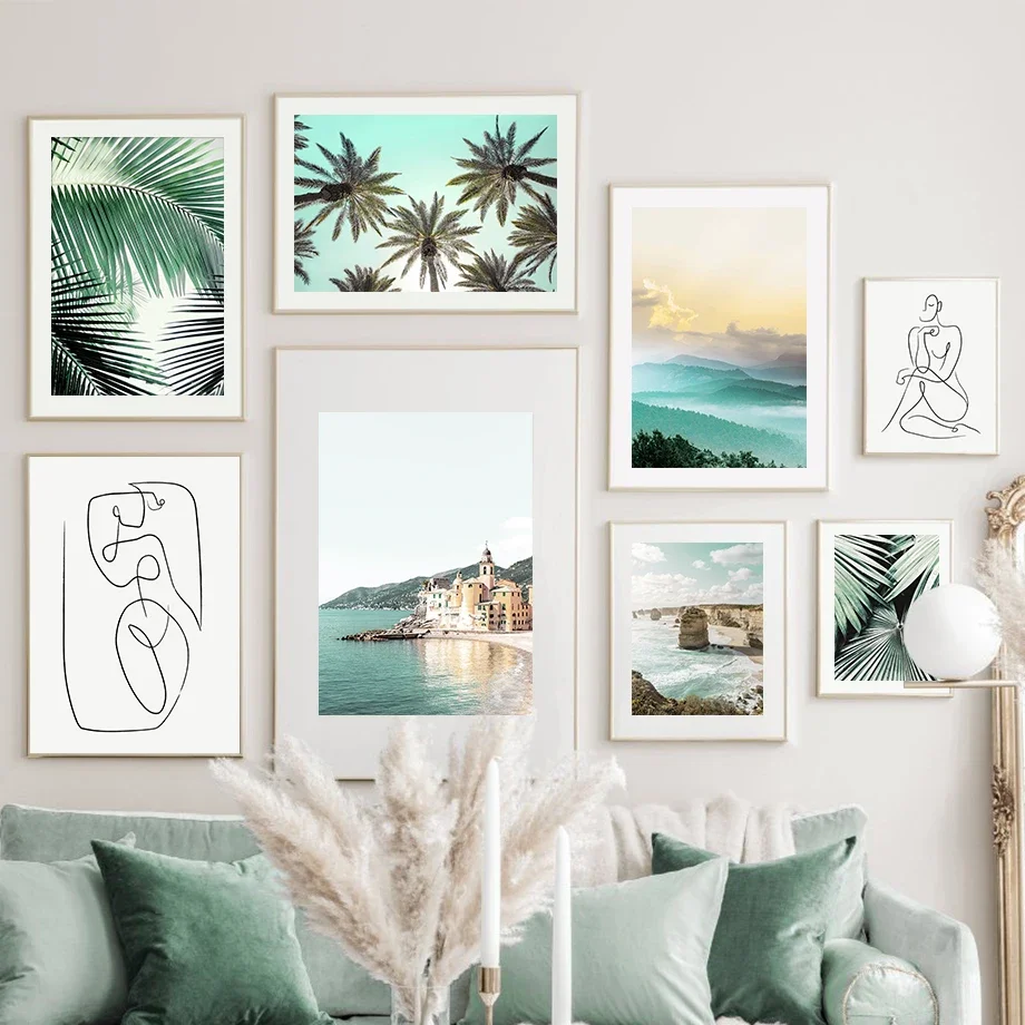 Tropical Beach Coconut Tree Palm Leaves Nordic Posters And Prints Wall Art Canvas Painting Pictures For Living Room Decoration