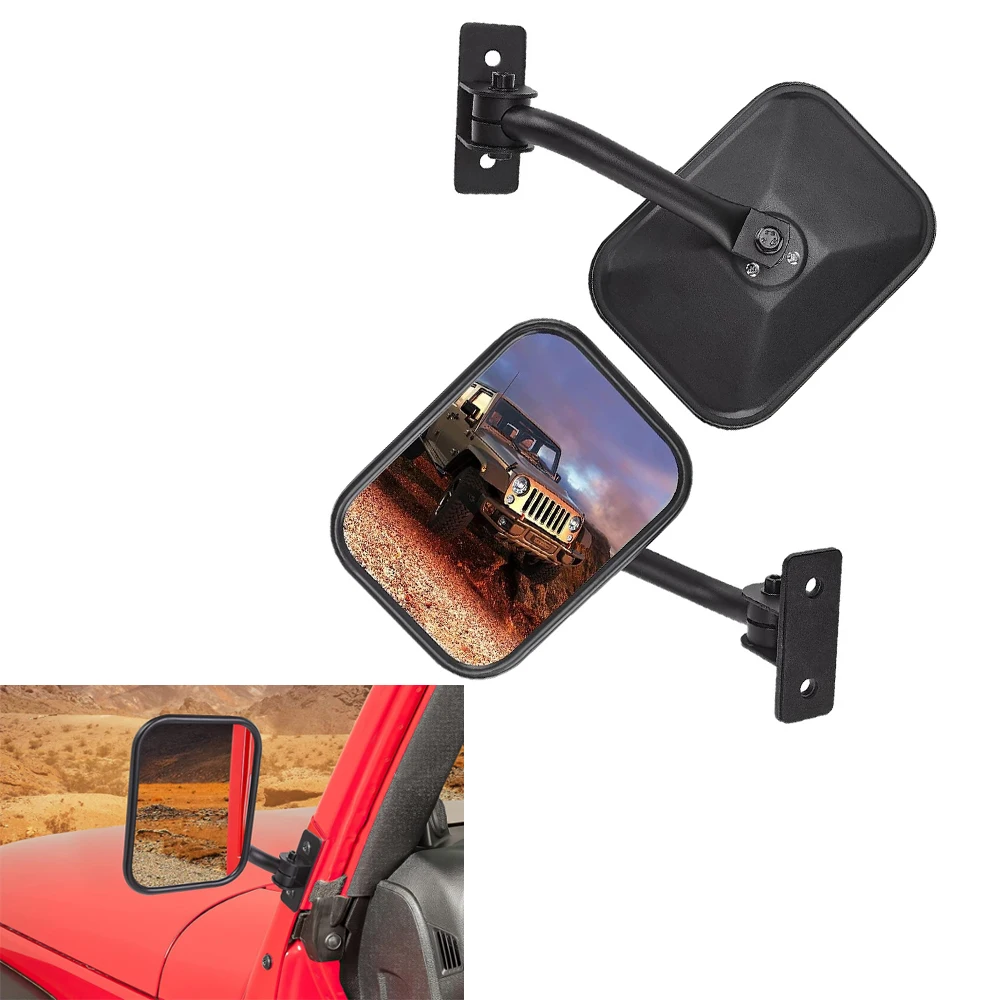 

No Vibrate & Wobble Side View Mirrors Rearview Side Mirror for Jeep Wrangler TJ LJ 1997-2006, Wrangler JK JKU 2007-2018