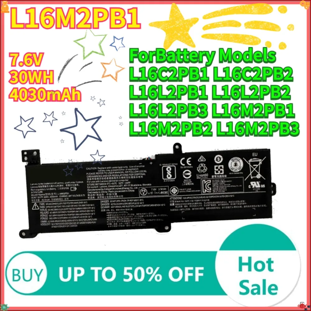 

4030mAh L16M2PB1 Laptop Battery For Lenovo Ideapad 320 520 130 V320 S145 L17L2PF1 L17M2PB7 L16L2PB2 L16L2PB3 L16C2PB1 L16M2PB3