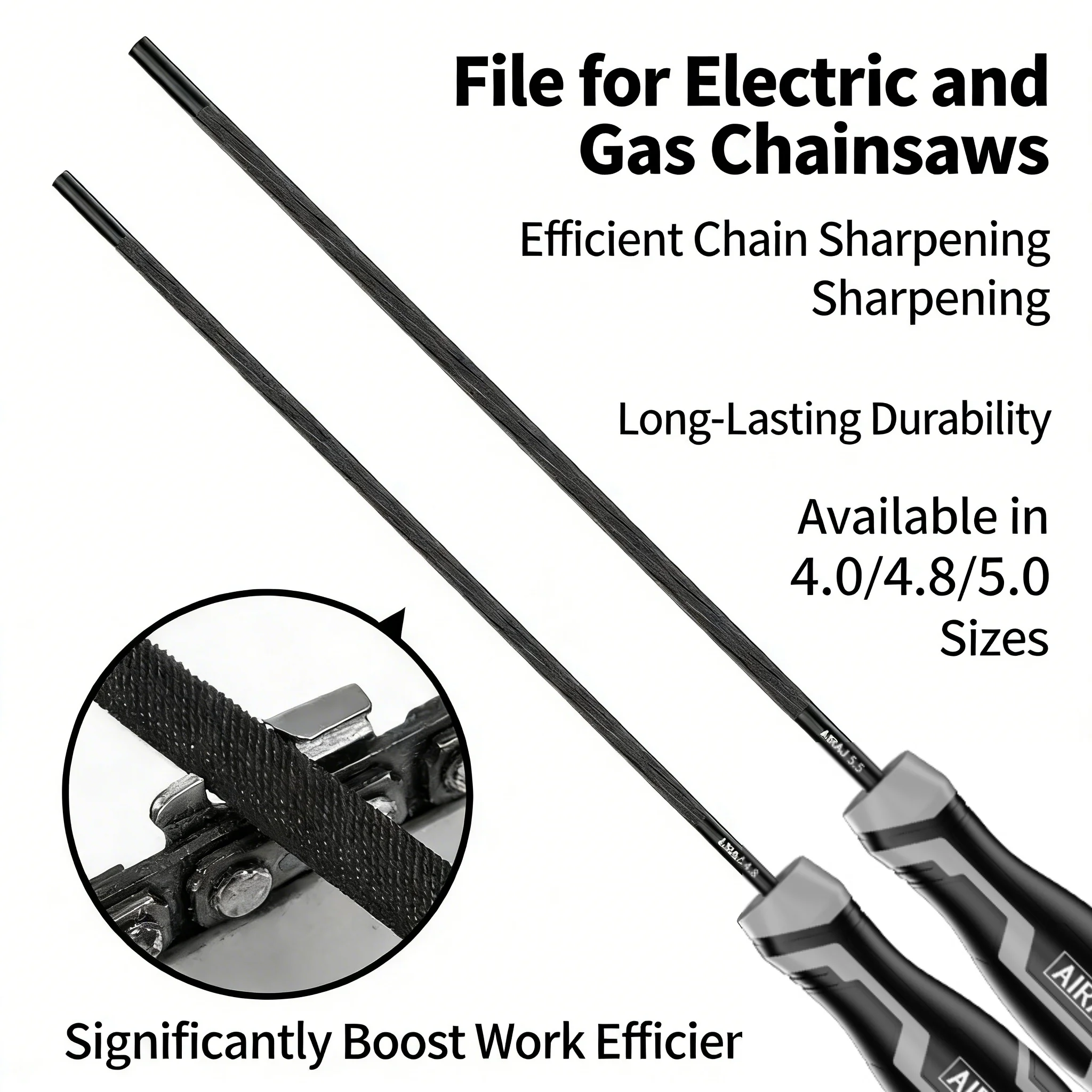 High Carbon Steel Round Saw Chain File 4/4.8/5.5mm Chainsaw Sharpener File Hand Grinding Tool For Woodworking Chainsaw Repair