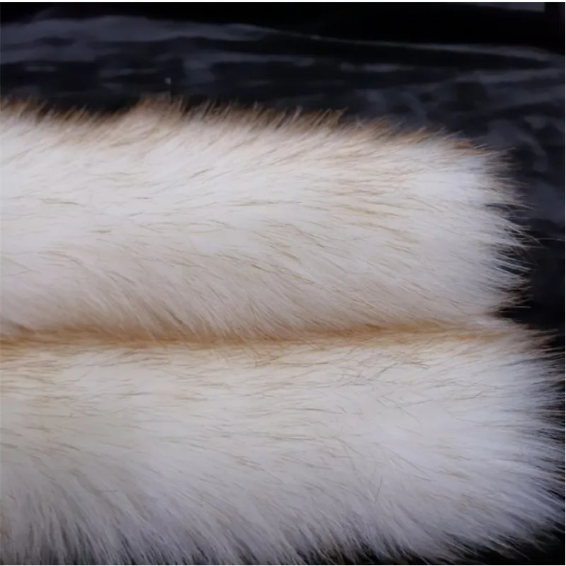 180*100cm Spot imitation fox fur white dyed coffee tip faux fox fur fabric for winter coat vest Fur collar toy fur tissu telas