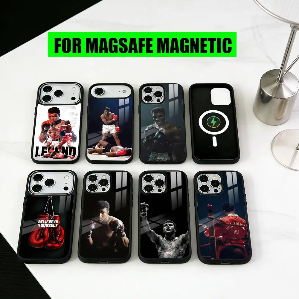 

Boxing M-Muhammad A-Ali L-Legend Phone Case For iPhone17,16,15,14,13,12,11 Plus,Pro Magnetic For Magsafe Wireless Charging